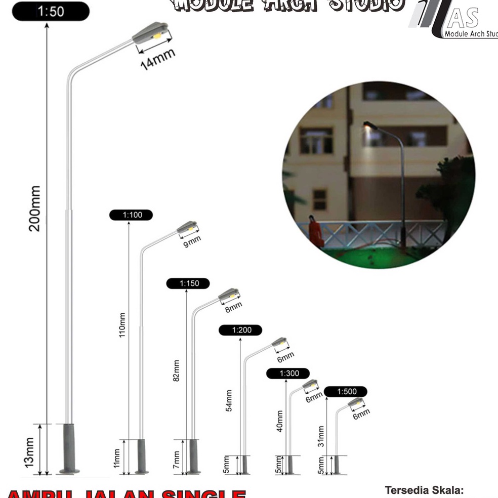 PROMO ALE Maket Lampu Jalan  Miniatur Lampu  Maket PJU