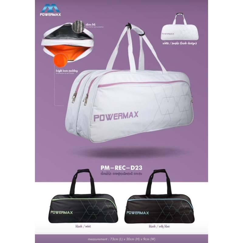 Tas Badminton Bulutangkis Model kotak Powermax Felet