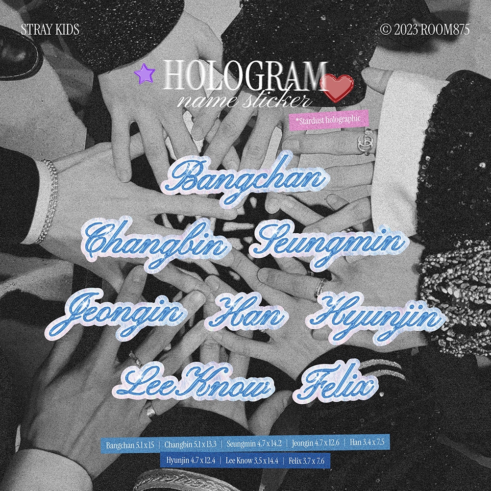 [ROOM875] Hologram Name Stickers (STRAY KIDS)