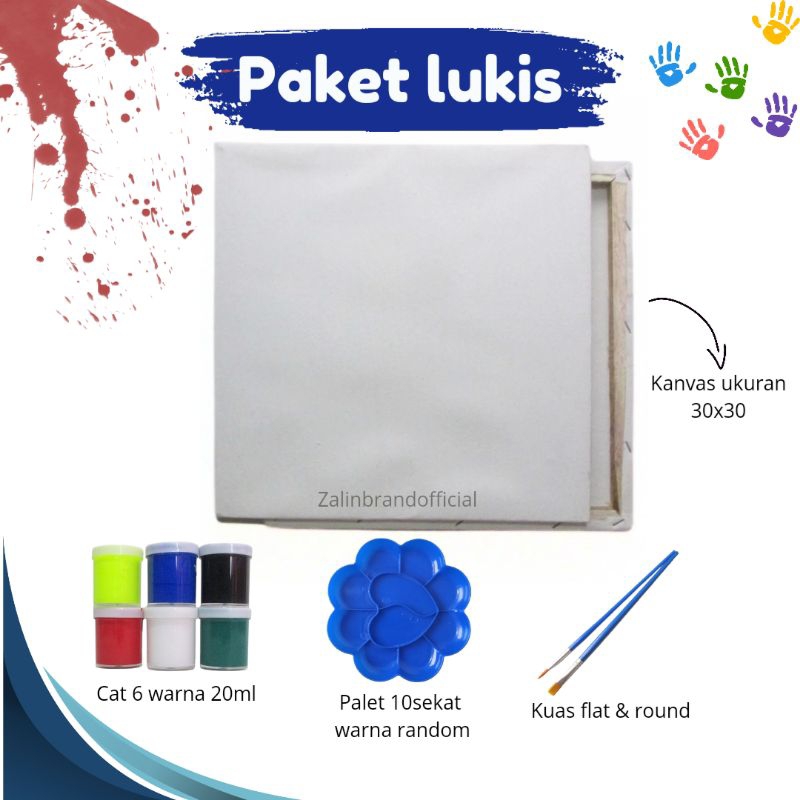 

Paket Lukis Komplit 4 in 1 Kanvas Besar 30x30 Cat Akrilik Palet Kuas Set Melukis Lengkap