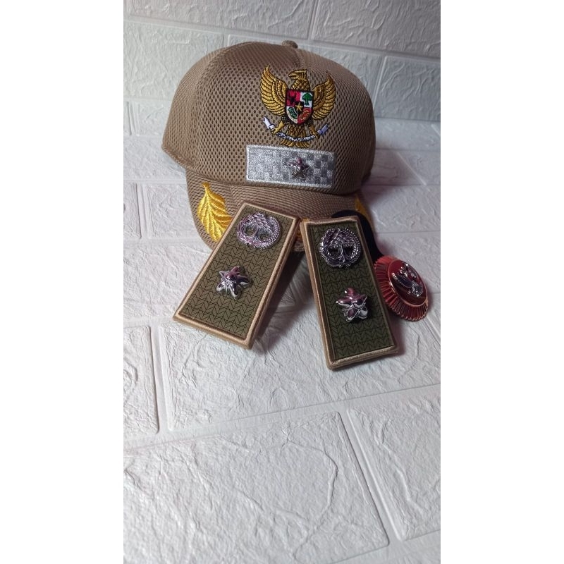 TOPI PDH kades topi dan pangkat KADES CROME SATU