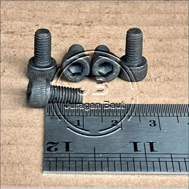 BAUT L M5 X 10 BAJA PANJANG 1 CM 1CM BAUD L BAJA M5X10 KUNCI L4 L 4 KUNCI PAS 8 FULL DRAT WARNA HITA