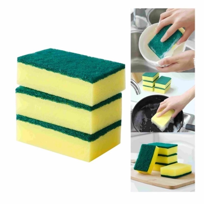 Spon Cuci Piring Sponge Cuci Piring Sabut Kasar Hijau