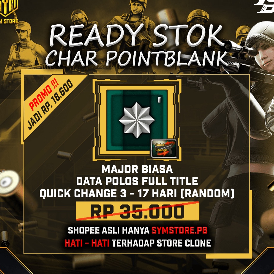 Gaya Tanpa Mahal CHAR  AKUN POINTBLANK DATA POLOS FULL TITLE MAJOR 1  BINTANG 1 ZEPETTO