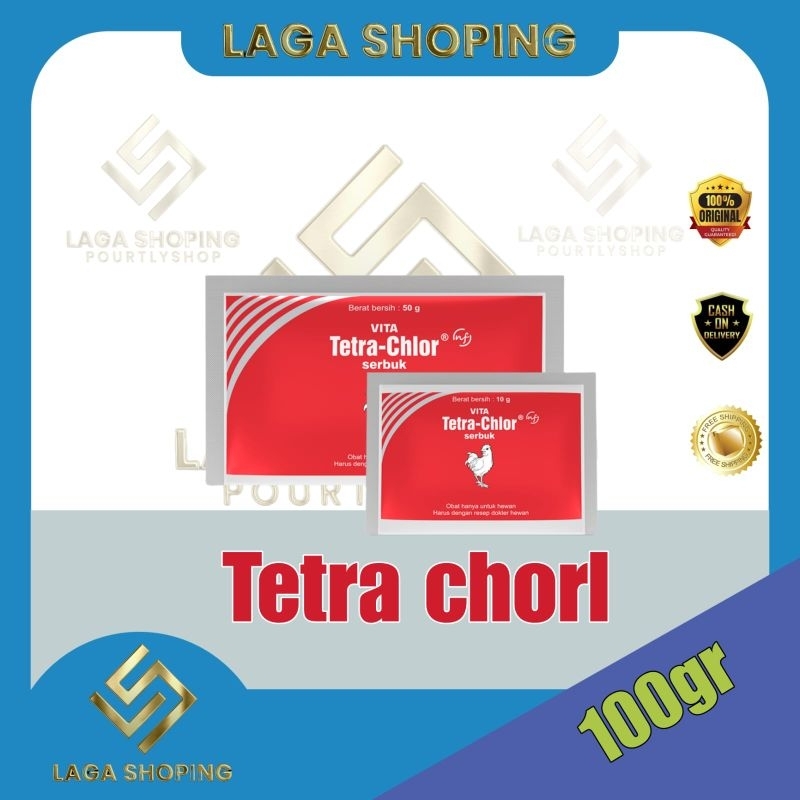 tetra chlor 100 gr vita tetra-chlor serbuk obat ayam sakit by medion