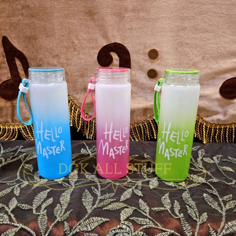 Botol Tumbler Air Minum Kaca Tahan Panas Dingin Gradasi Gradiasi Warna Kopi Teh Sirup Tutup Putar Dr