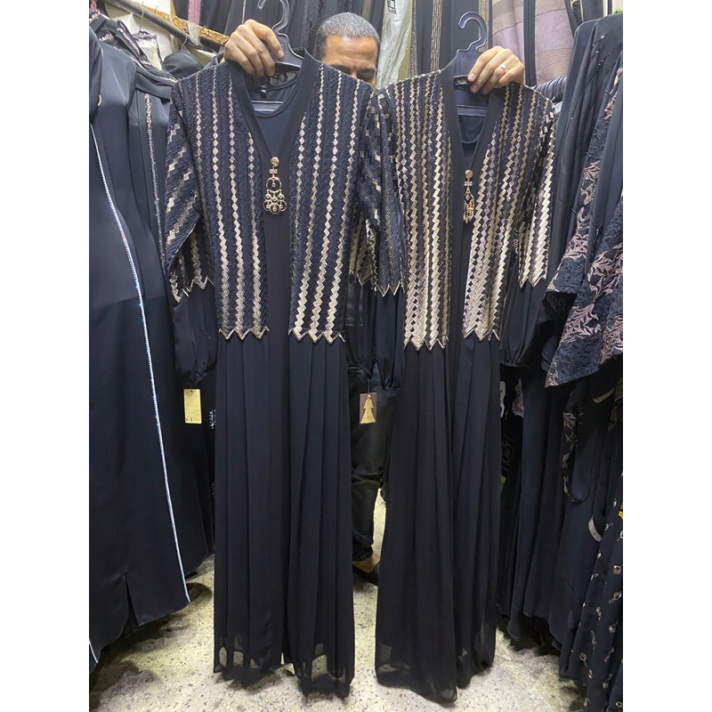 abaya bordir depan / abaya impor mesir dress