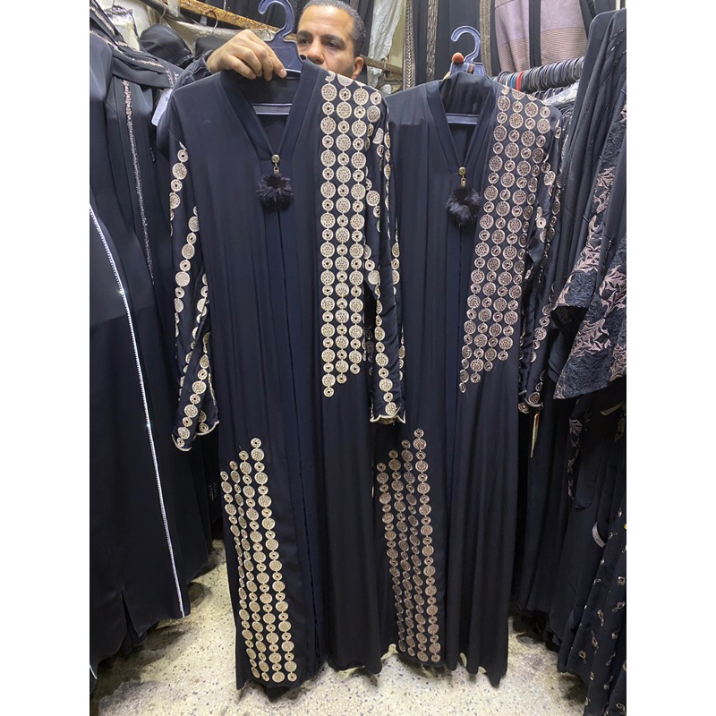 abaya bordir full / abaya impor mesir mewah