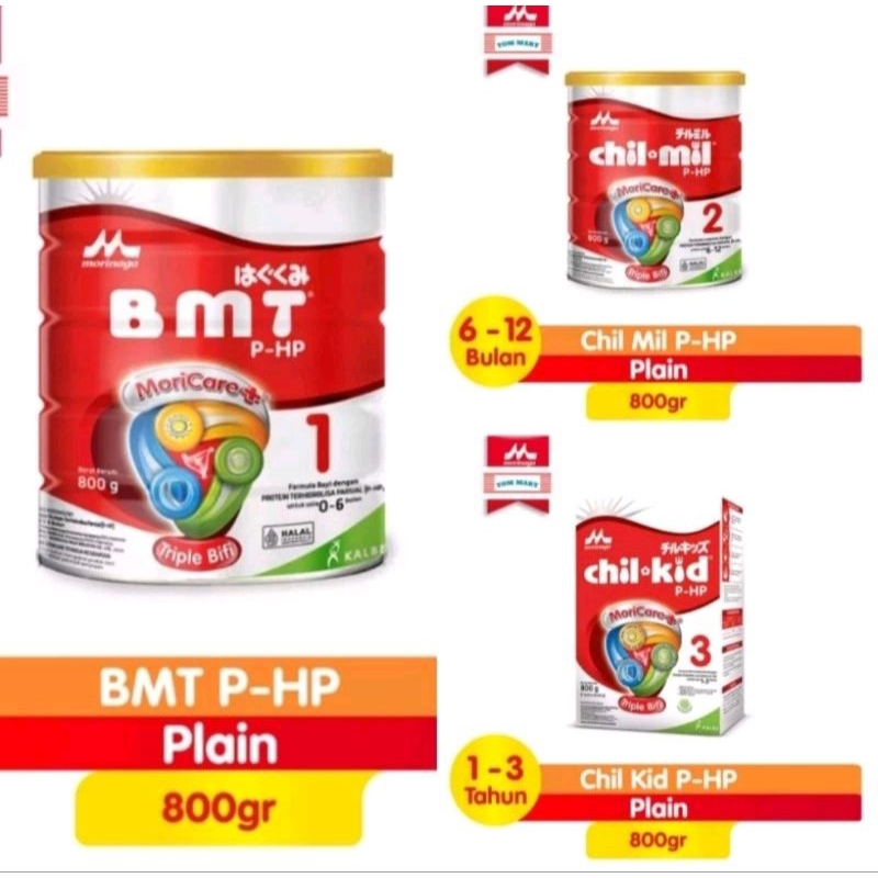 MORINAGA BMT CHILMIL CHILKID PHP 800GR ada/ SUSU FORMULA BAYI ALERGI USIA 6-12 BULAN