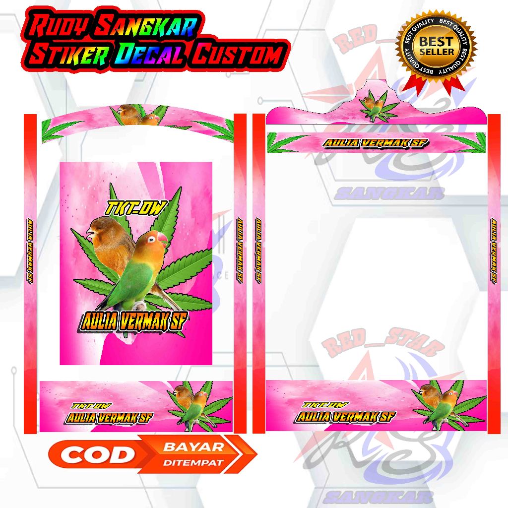 STIKER DECAL KENARI MANIA STIKER SANGKAR DECAL KOTAK REQUEST