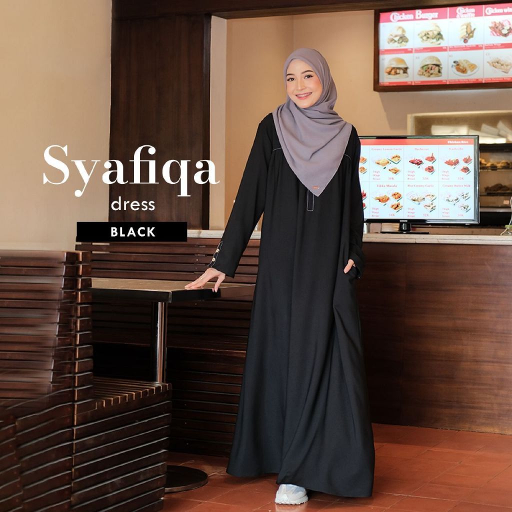 NAISHA OFFICIAL - Syafiqa Dress | Gamis Basic | Dress Daily-2
