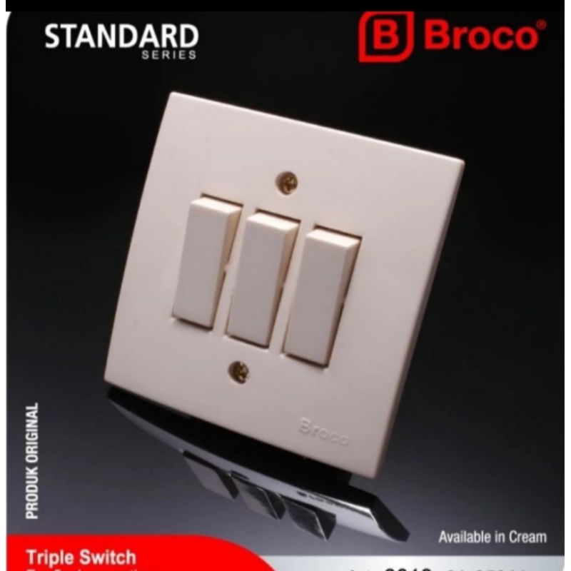 Saklar Seri 3 Triple Tanam IB Inbow BROCO New Gee 6613