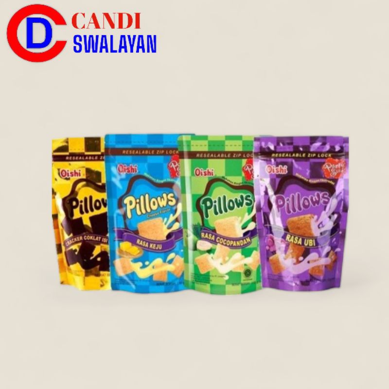 

OISHI PILLOWS COKLAT/DURIAN/COCOPANDAN/UBI 110GR