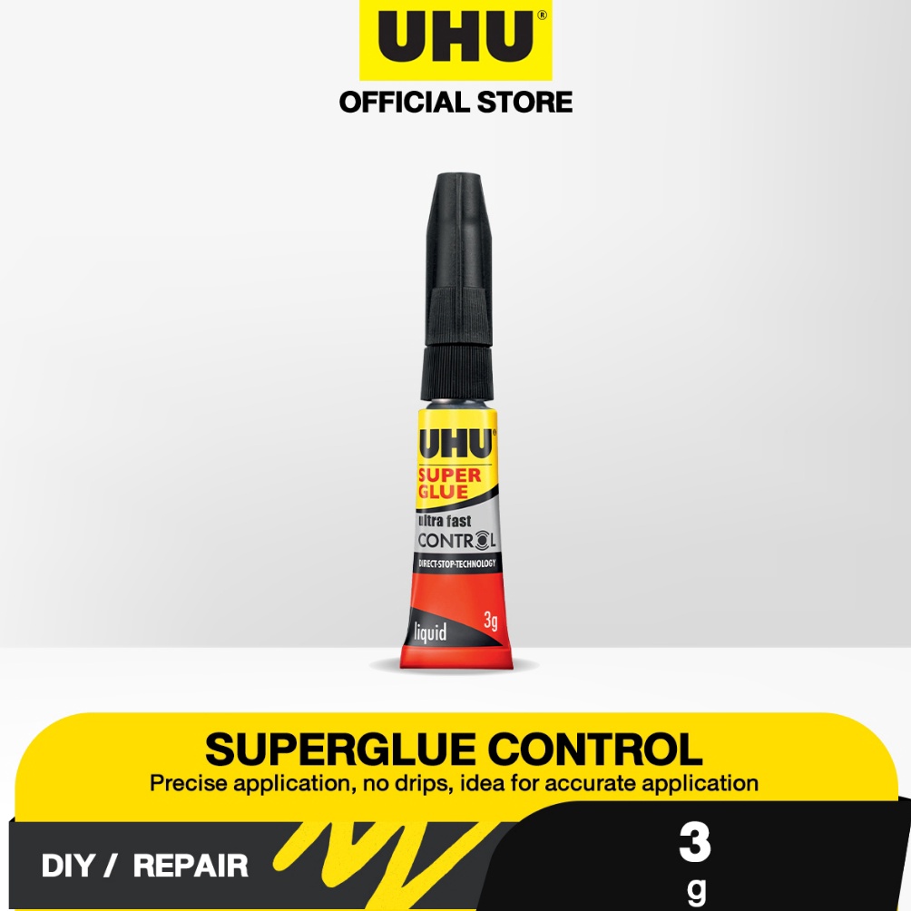 

ART Q16C Lem Serbaguna Anti Belepotan UHU Super Glue Control 3gr