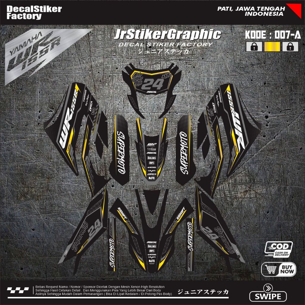 (BISA COD) Decal WR155 Full Body Variasi- Decal WR Supermoto Stiker Dekal Motor Yamaha WR 155 -STIKE