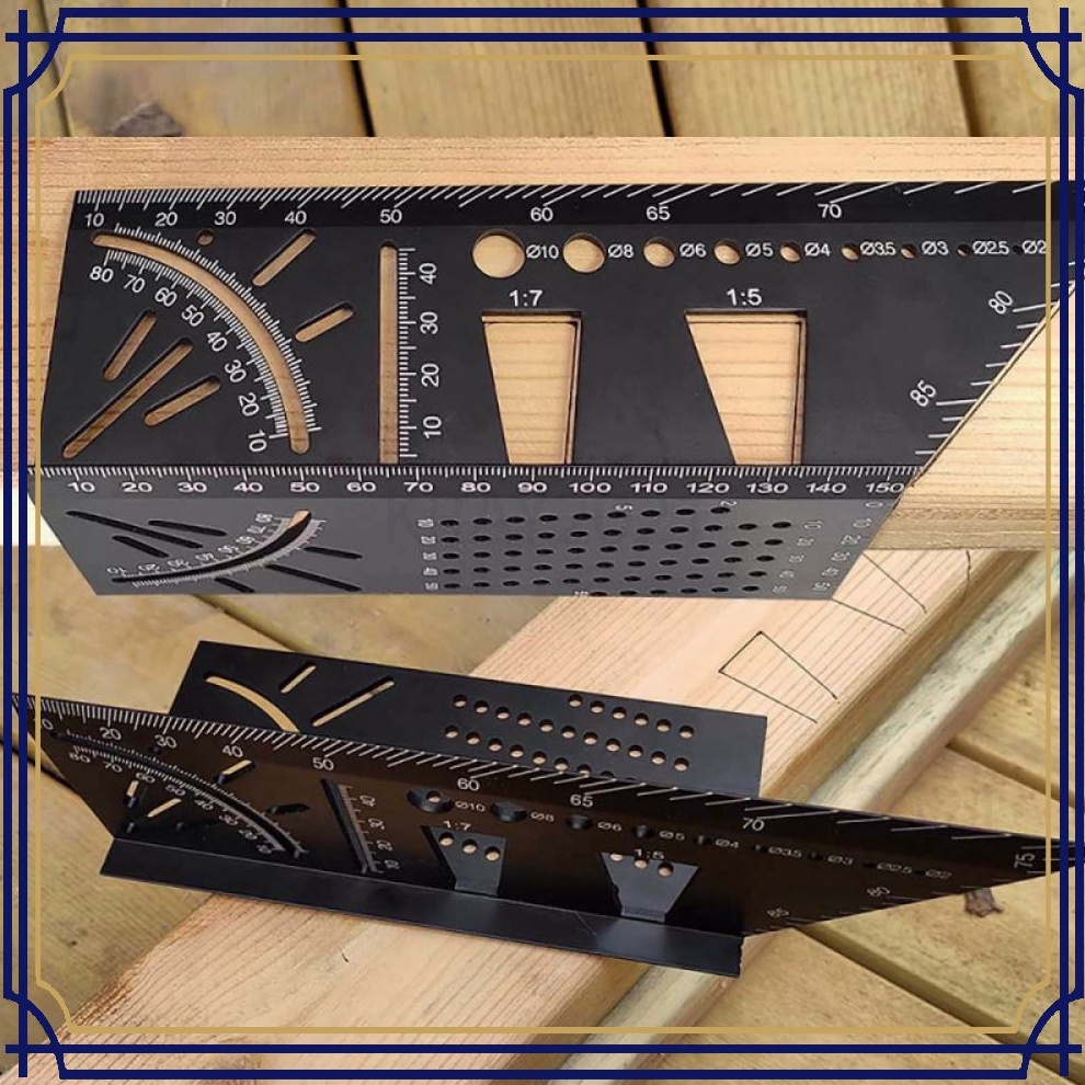 

ART S9Q Penggaris Angle Ruler Mark 3D Measuring Tool Aluminium M142