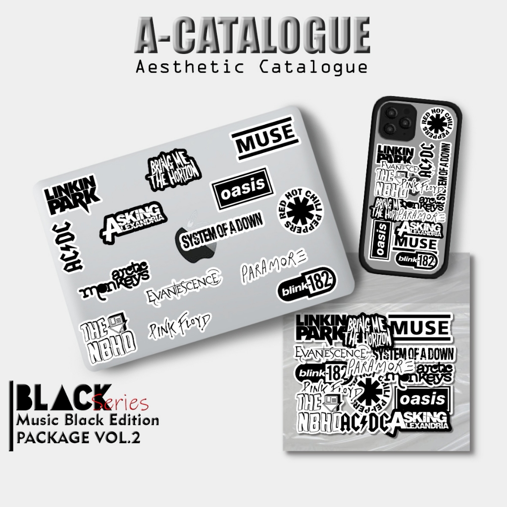 

Sticker Aesthetic Catalogue Waterprooft Compilation Hypebeast Black Series Band Music Icon Logo || BAND BLACK PACKAGE V.2