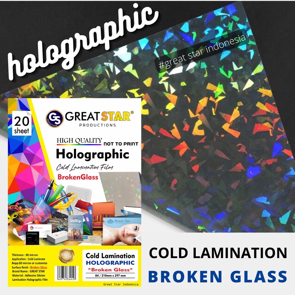 

ART U78J Cold Lamination Film Holographic Broken Glass A42