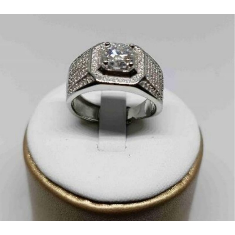 [Luxe Jewellery] 77-Cincin Moissanite Pria 1 Carat Bersertifikat GRA