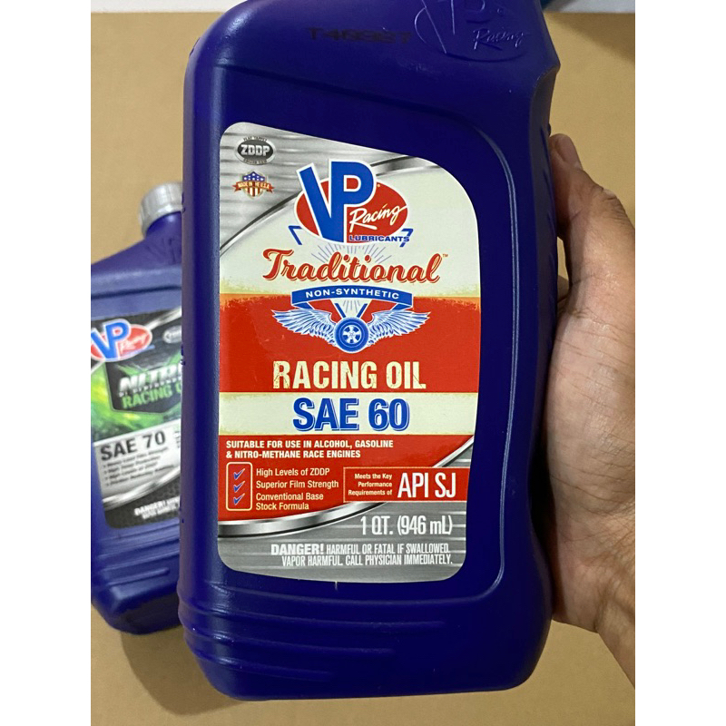 VP racing oil traditional SAE 60 oli untuk Harley dan Drag race