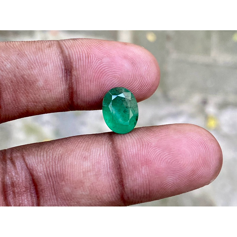Batu Zamrud Colombia Natural Zambian Emerald Jamrud Brazil CT 3.80 Dim 11.5x9x6