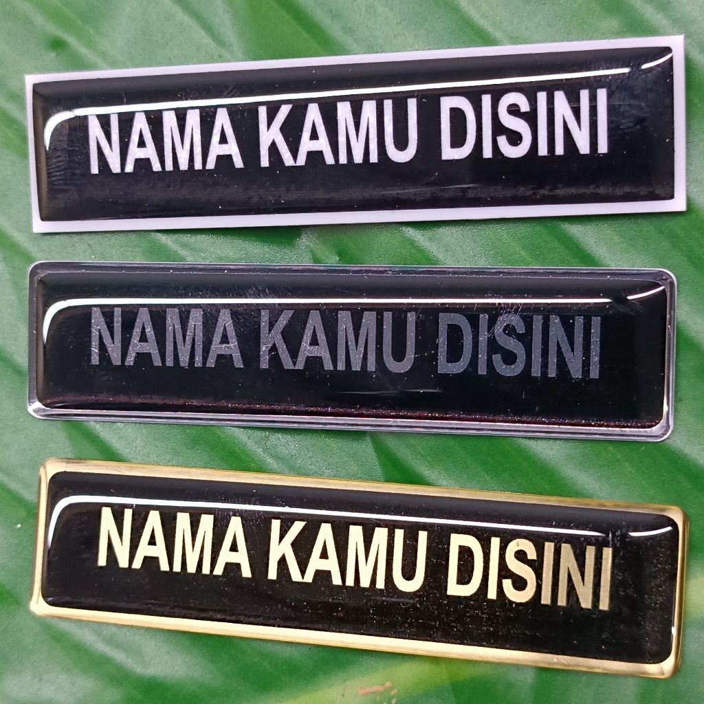 

papan nama dada name tag custom nametag badge peniti magnet - model A