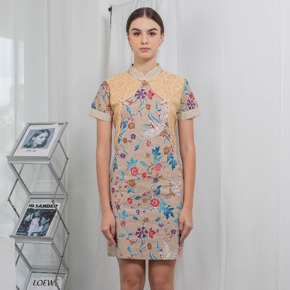 Avenue Dress Cheongsam - Dress Korea Midi Dress - Dress Imlek Wanita (SKU 24833)