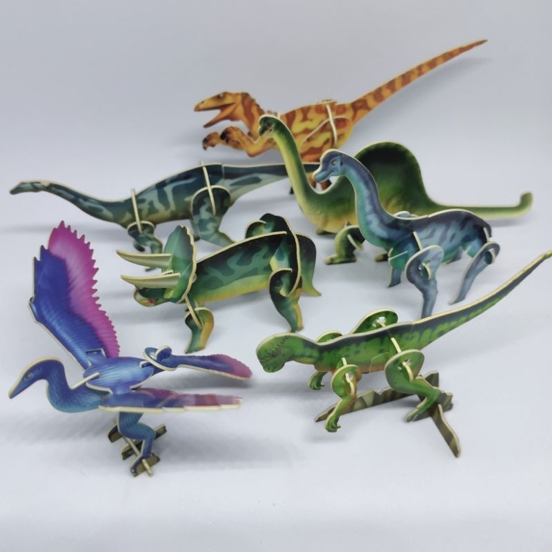 Mainan Puzzle 3D Dinosaurus Besar Jadul Hadiah Permen Kinoman Hadiah Nugget Hadiah Chiki Nostalgia M