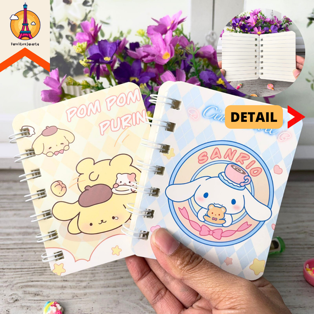 

Buku Spiral Jurnal Ukuran A7 Model Pompurin Cinnamoroll Sanrio Notebook Alat Tulis Sekolah Stationery