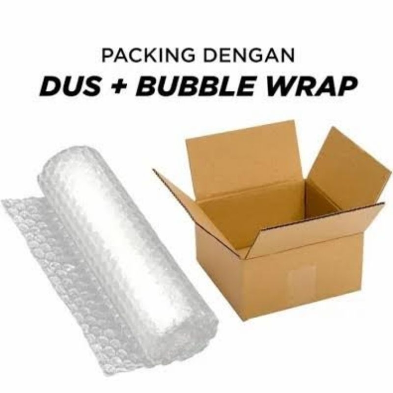 

Tambahan packing bubble warp dan kardus