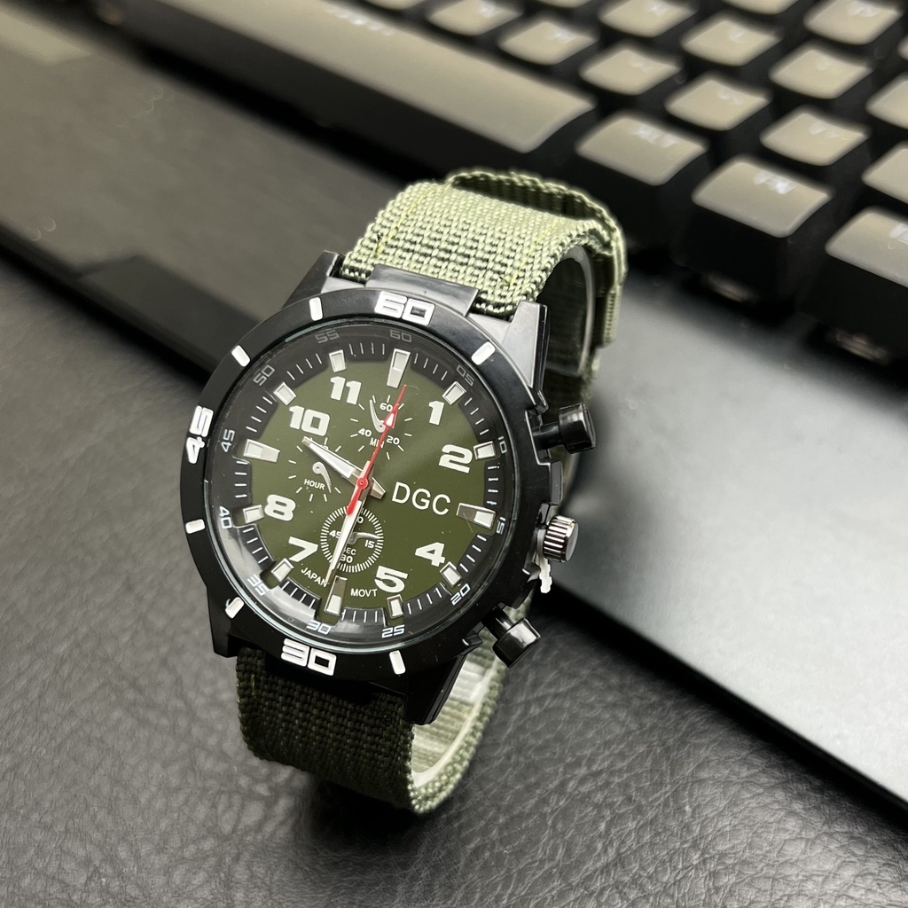 Jam Tangan Pria Analog Quartz Tali Nilon Sporty Presisi Keren Mewah Klasik Inovatif M168 | J-AN70