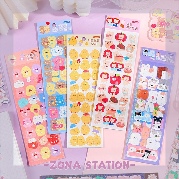 

[ZS] 1 Lembar / Sticker Bear Cute Motif Kartoon Lucu