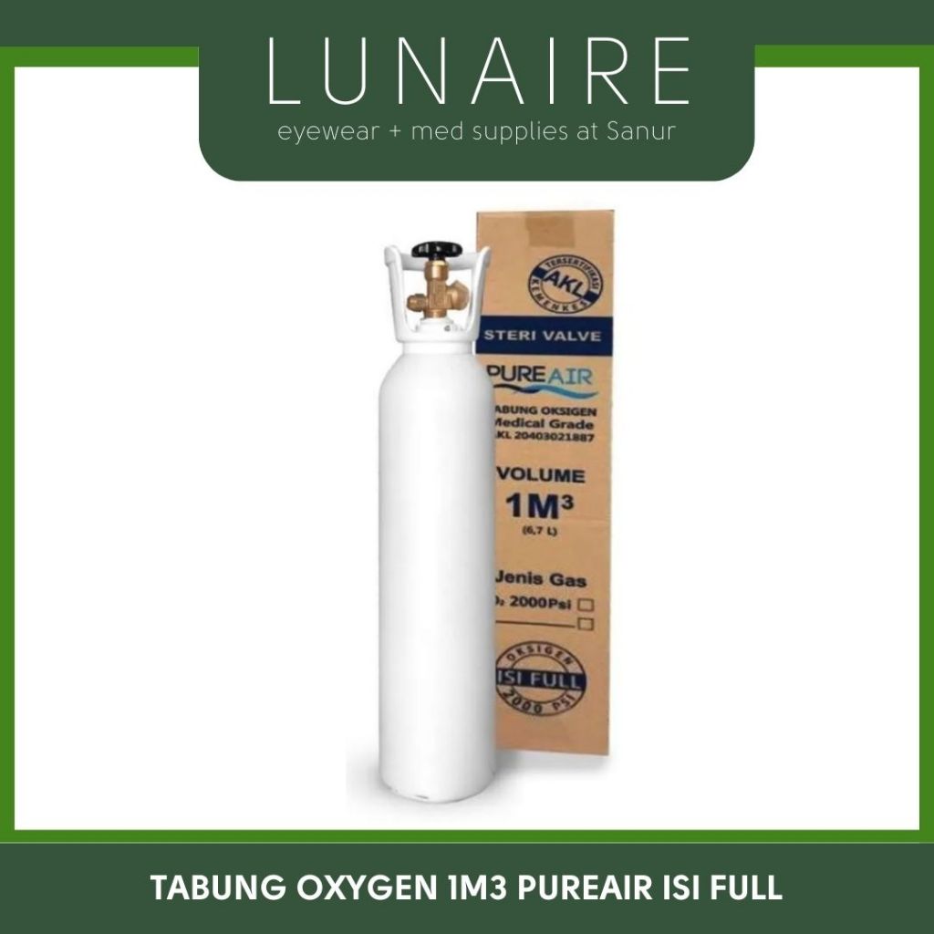 Tabung Oksigen Medis 1m3 + isi Full Medical Grade Oxygen Merk Pure Air Ready Stock Denpasar
