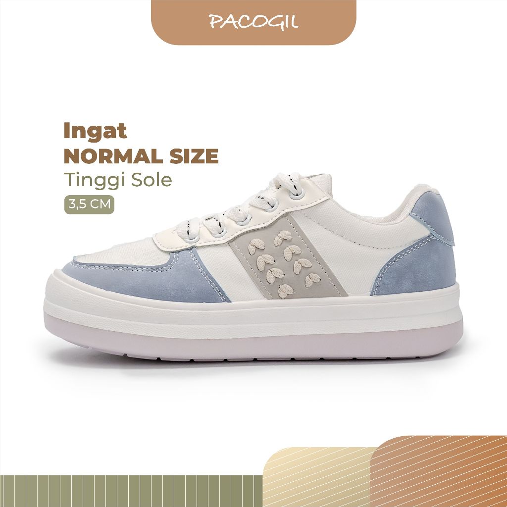 PACOGIL Atala Sepatu Sneakers Wanita Sport Shoes Maroon / Cream / Blue 2172
