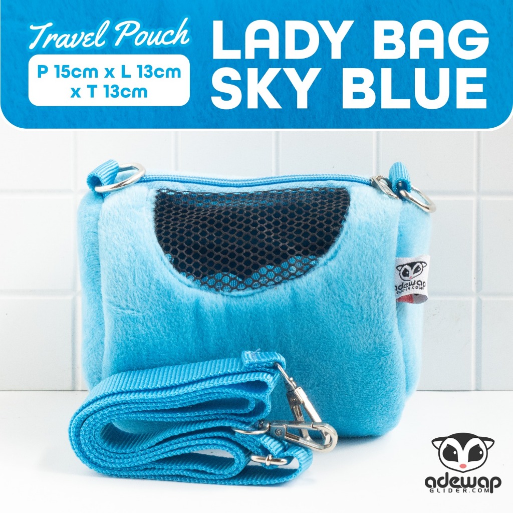 ADEWAP GLIDER - Lady Bag Travel Bonding Pouch Tas Hewan untuk Sugar Glider SG Motif Perempuan