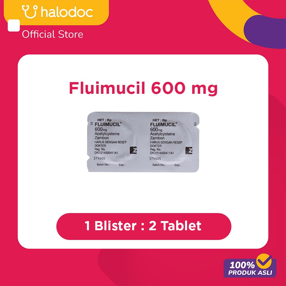 Fluimucil 600 mg 2 Tablet Effervescent