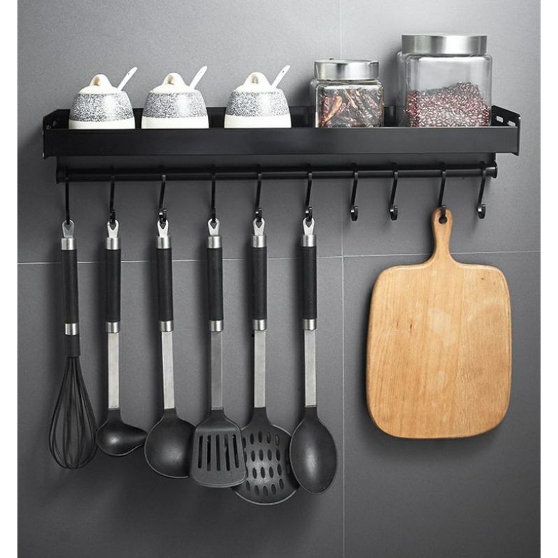 IDM Rak Dinding Dapur Besi Tebal, Rak Bumbu Dapur Besi Super Tebal, Gantungan Dapur Serbaguna
