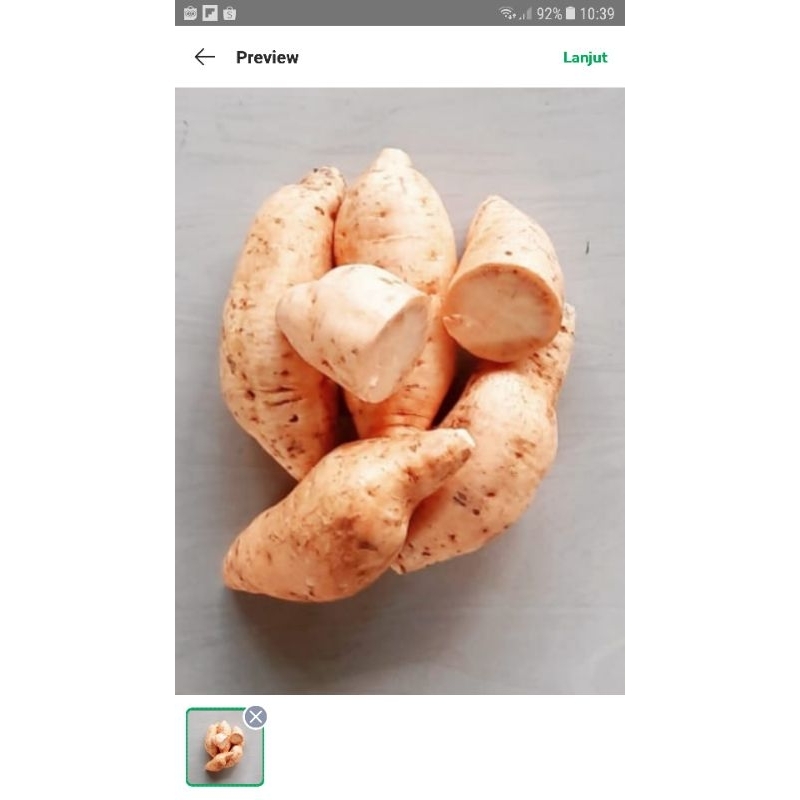 

ubi putih fresh premium 1/2.kg