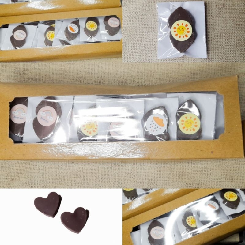 

isi 60 keping coklat cemilan manis nagih darkcoco coklat karakter love