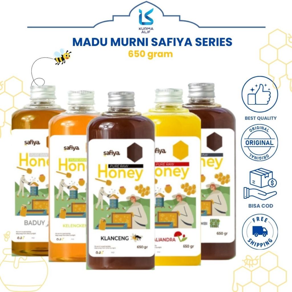 

Madu Murni Safiya 650 gram Madu Asli Pure Natural Raw Honey Herbal Premium