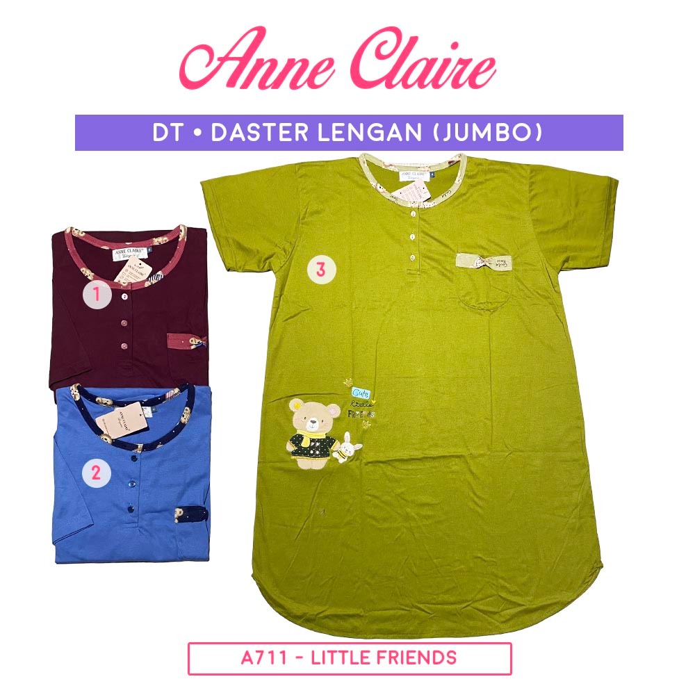 Daster DT Lengan Pendek Jumbo / Big size XL / 2L (Kancing 3) Anne Claire Dewasa BabyDoll Baju Tidur