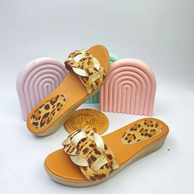 Sandal Kulit Sapi Asli Garut / Sandal Kulit Motif Macan