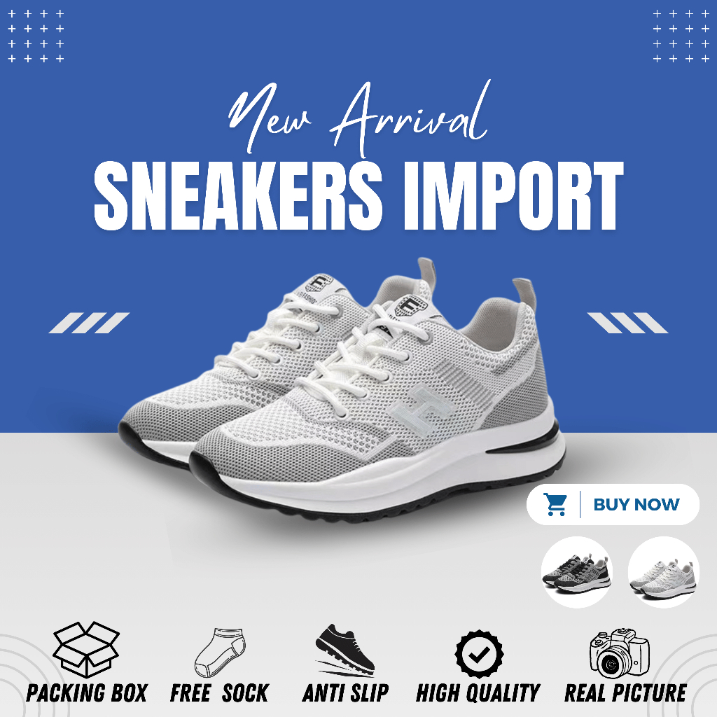COD sepatu sneakers wanita sepatu Casual olahraga lari running jogging pria wanita cewek warna putih