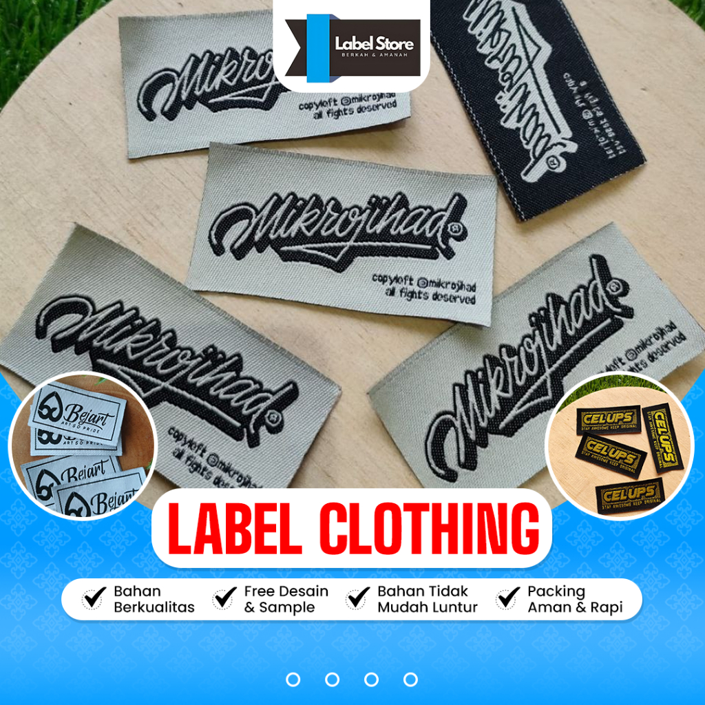 Label Clothing Baju Celana Custom Murah Best Quality Merk Pakaian Pita Roll