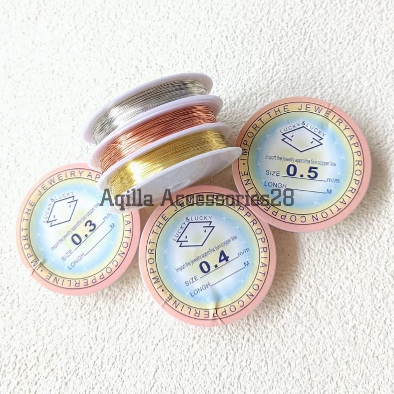 COD Kawat Tembaga Aksesoris//Tali Kawat Tembaga 0.3mm 0.4mm 0.5mm Untuk Kerajinan