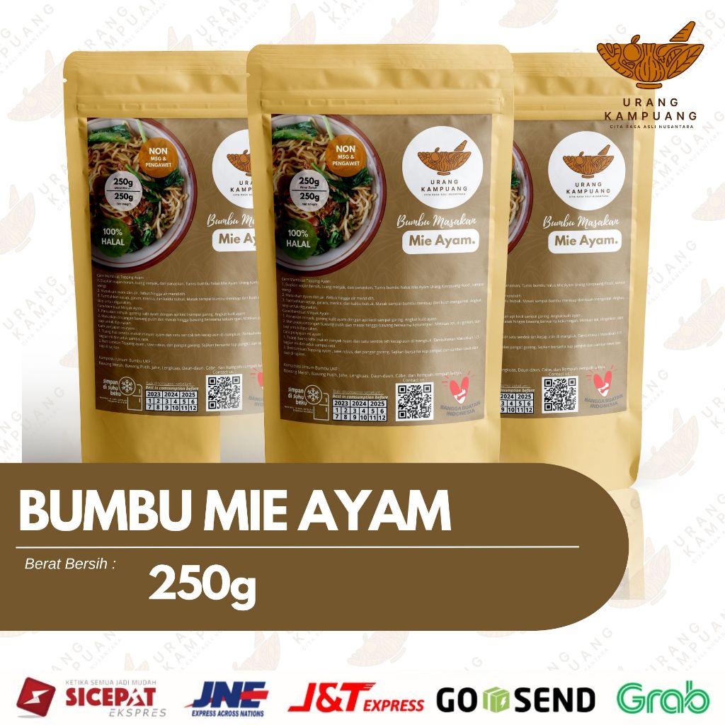 

Bumbu Mie Ayam 250g Non MSG & Pengawet Urang Kampuang Food