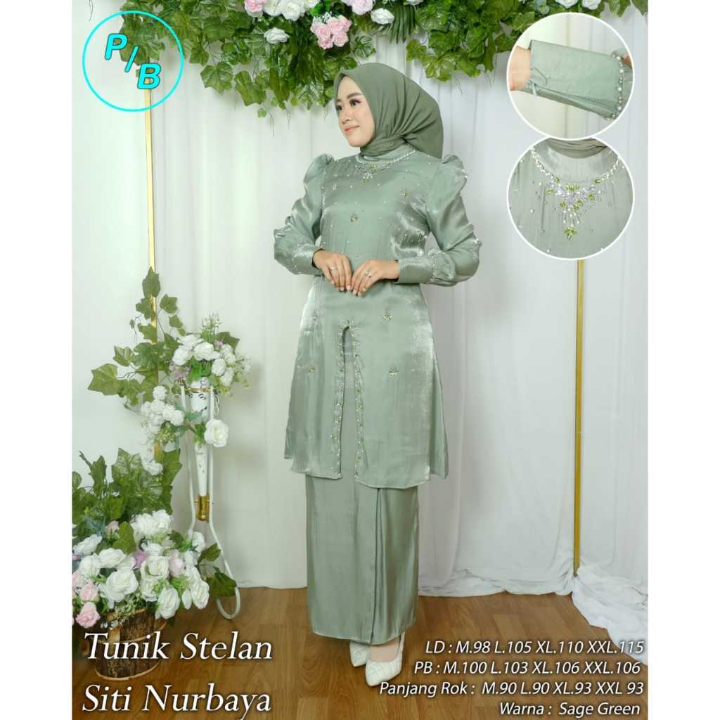 RealPict Kebaya Shimer Baju Kurung Wanita Muslimah Kebaya Pesta Baju Kondangan Kebaya Wisuda Bordira