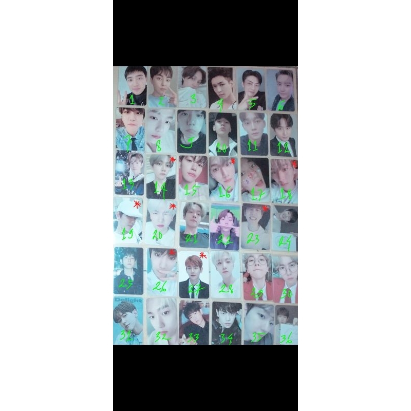 WTS PHOTOCARD EXO OFFICIAL BAEKHYUN CHANYEOL KYUNGSOO KAI SEHUN SUHO CHEN XIUMIN LAY