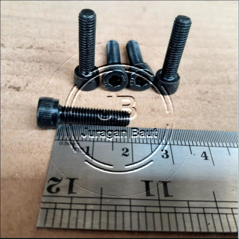 BAUT L M5X20 BAJA PANJANG 2 CM 2CM BAUD L BAJA M5 X 20 KUNCI L4 L 4 KUNCI PAS 8 FULL DRAT WARNA HITA