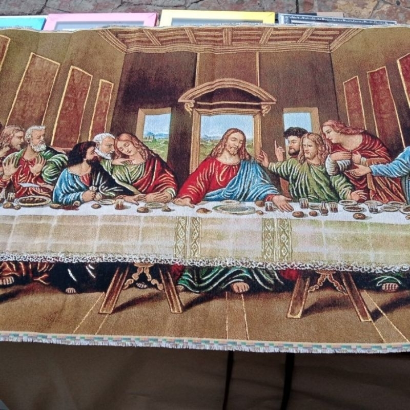 Dalaman Gambar Perjamuan Kudus KAIN BALDU (TIDAK BERINGKAI, HANYA KAIN GAMBAR)